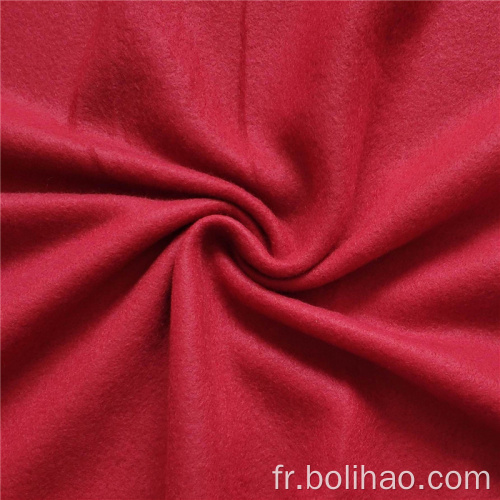 Tissu polaire brossé double face rouge uni